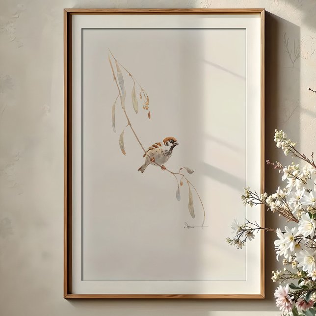 Póster Serene House Sparrow Watercolor Art (Subido por el creador)