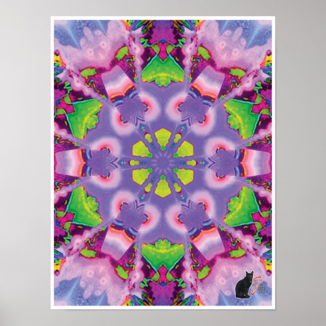 Póster Serene Kinetic Collage Kaleidoscope Poster (Frente)