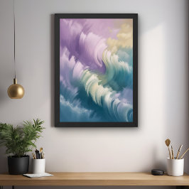 Póster Serene Pastel Abstract Wave Dreamy Wall Art Poster