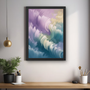 Póster Serene Pastel Abstract Wave Dreamy Wall Art Poster