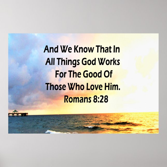 PÓSTER SERENE ROMANS 8:28 SCRIPTURE VERSE (Frente)