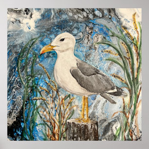 Póster Serene Seagull Print