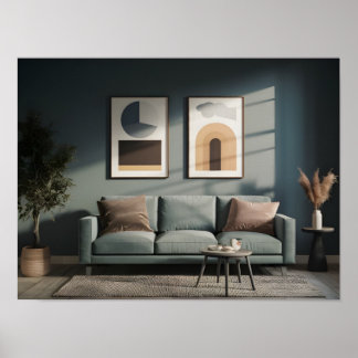 Póster Serene Sofa Interior para un ambiente relajado y t