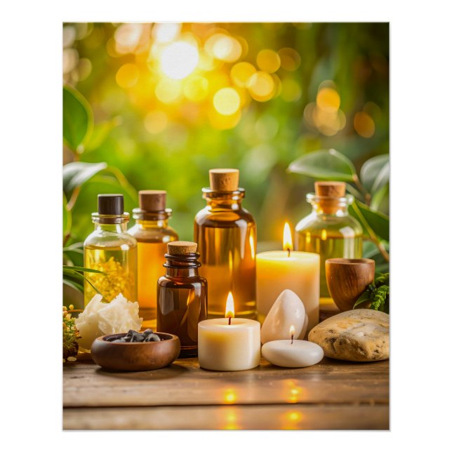 Póster Serene Spa Essential Oils & Candles Wall Art (Anverso)