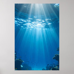 Póster Serene Sunlit Coral Reef Poster