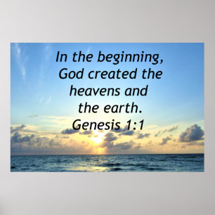 PÓSTER SERENE SUNRISE GENESIS 1:1 FOTO SCRIPTURA