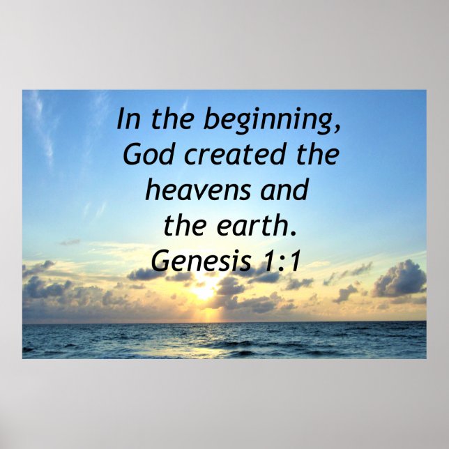 PÓSTER SERENE SUNRISE GENESIS 1:1 FOTO SCRIPTURA (Frente)