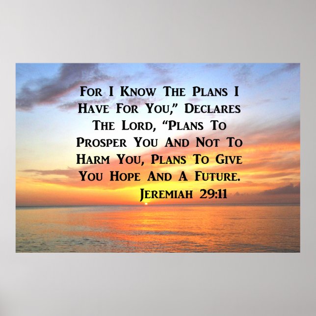 PÓSTER SERENE SUNRISE JEREMIAH 29:11 BIBLIA VERSE (Frente)