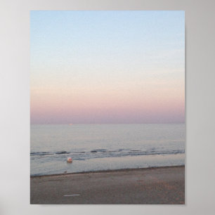 Póster Serene Sunset Beach Ocean Photo Poster