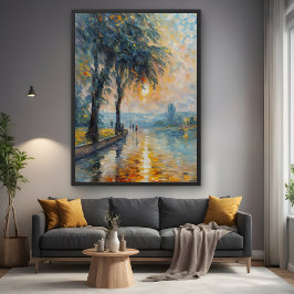 Póster Serene Sunset por el arte del paisaje impresionist