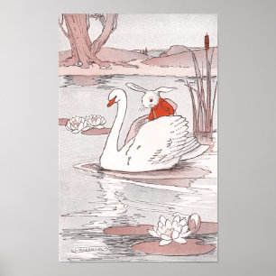 Póster Serene Swan le da un respiro al conejo