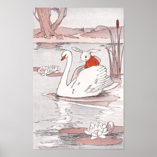 Póster Serene Swan le da un respiro al conejo