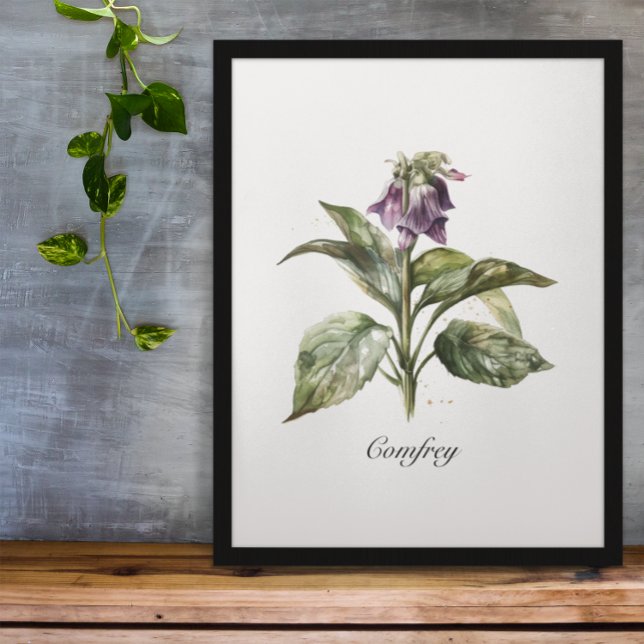 Póster Serene Watercolor Comfrey, personalizado (Subido por el creador)