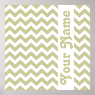 Póster Serengeti Safari Chevron con texto personalizado