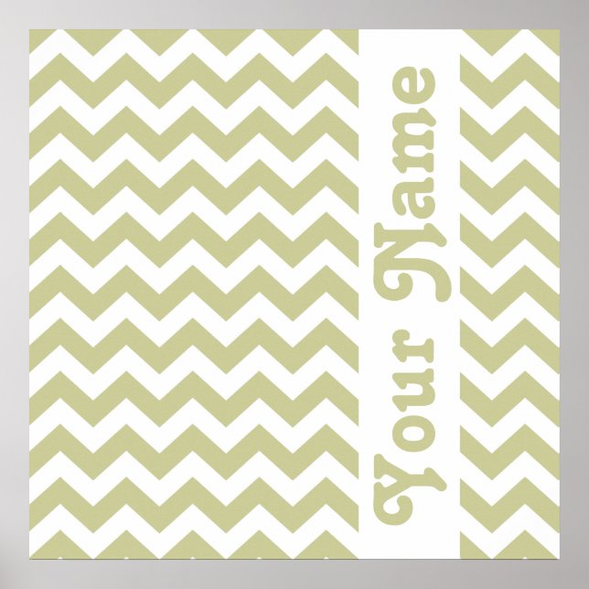 Póster Serengeti Safari Chevron con texto personalizado (Frente)