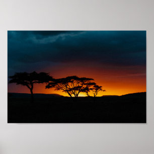 Póster Serengeti Sunset