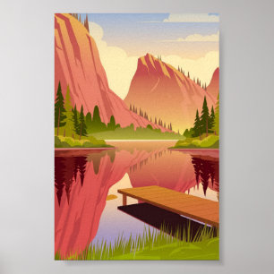 Póster Serenidad al atardecer