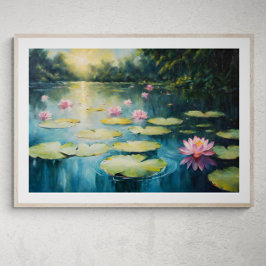 Póster Serenidad al atardecer: El agua se desliza en el e