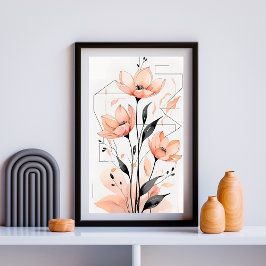Póster Serenidad de Flor Geométrica