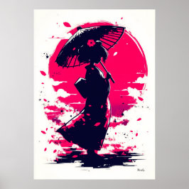 Póster Serenidad de Geisha – Elegancia en la Brisa de Sak
