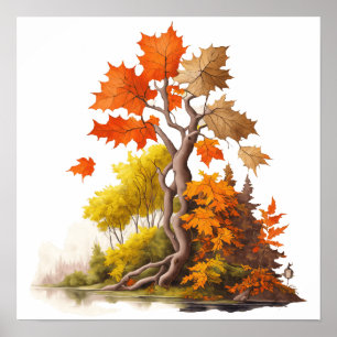 Póster Serenidad de la temporada de otoño