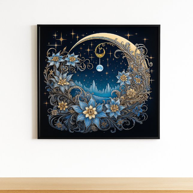 Póster Serenidad de medianoche: un florecimiento celeste (Subido por el creador)