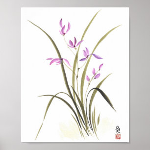 Póster Serenidad de orquídea lavanda