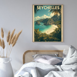 Póster Serenidad de Seychelles – Isla Tropical Vintage