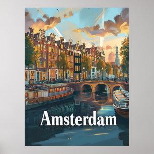 Póster Serenidad del atardecer de Ámsterdam