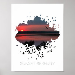 Póster Serenidad del Atardecer | Laguna Vespertina