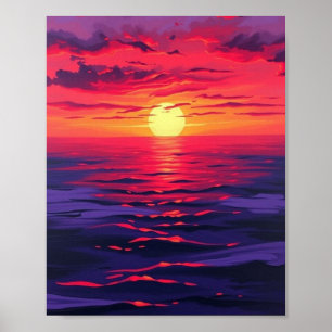 Póster "Serenidad del Crepúsculo Carmesí" - Pai Digital O