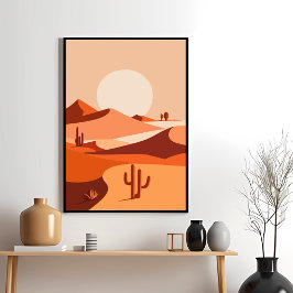 Póster Serenidad del Desierto Cactus Sunset Vibes Poster