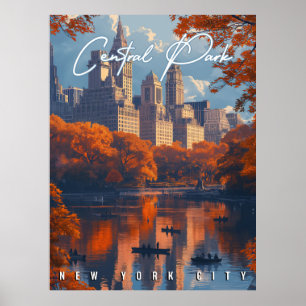 Póster Serenidad del Otoño: Caída del Central Park NYC