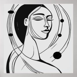 Póster Serenidad en líneas: Minimalismo contemporáneo