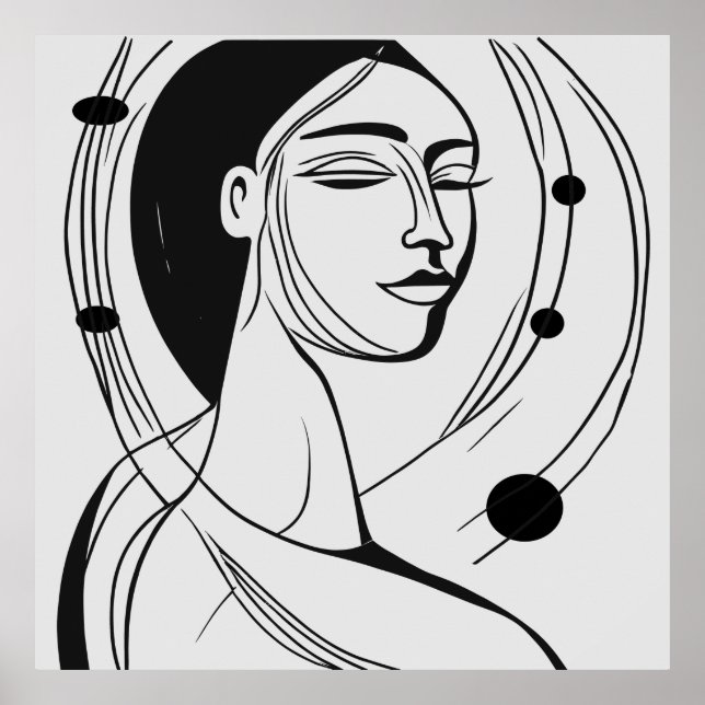 Póster Serenidad en líneas: Minimalismo contemporáneo (Frente)