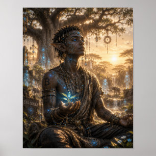 Póster Serenidad / Jefe tribal africano / Santuario Baoba