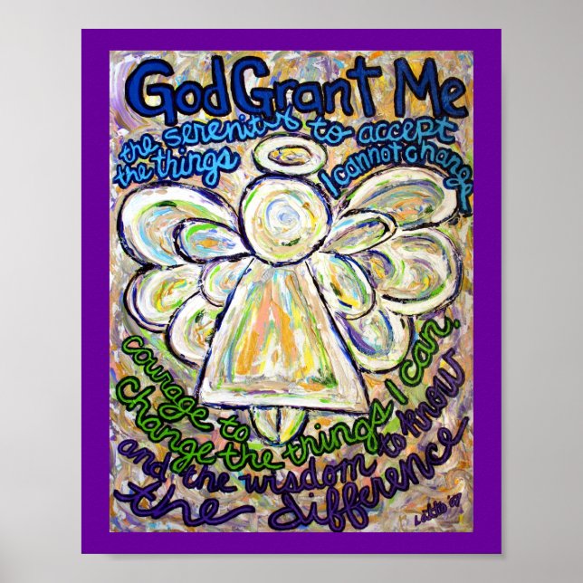 Póster Serenity Prayer Angel Painting Art Poster (pequeño (Frente)