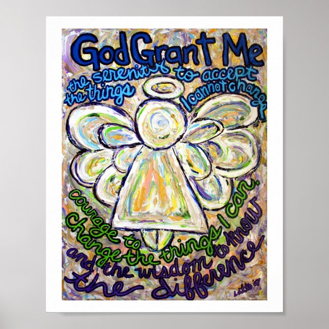 Póster Serenity Prayer Angel Painting Art Poster (pequeño (Frente)