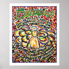 Póster Serenity Prayer Angel Poster (Borde Blanco)