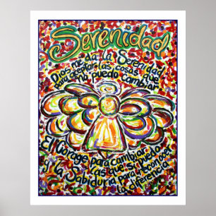 Póster Serenity Prayer Angel Poster (Borde Blanco)