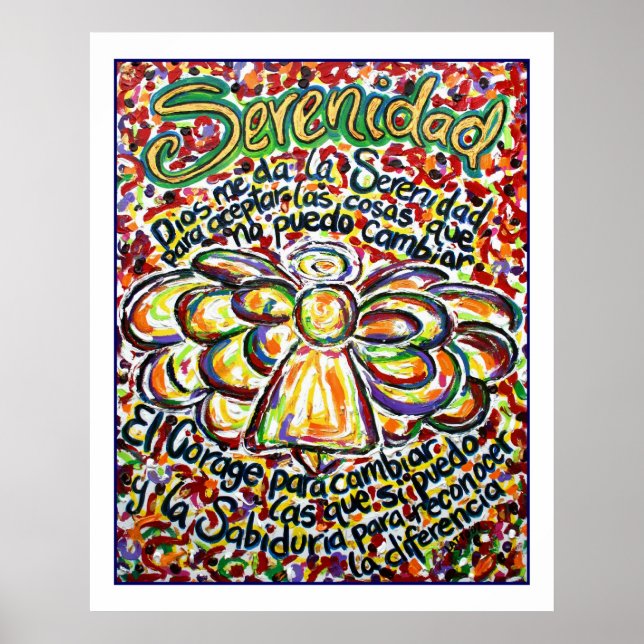 Póster Serenity Prayer Angel Poster (Borde Blanco) (Frente)