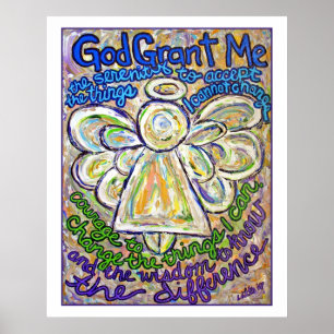 Póster Serenity Prayer Angel Poster (Borde Blanco)