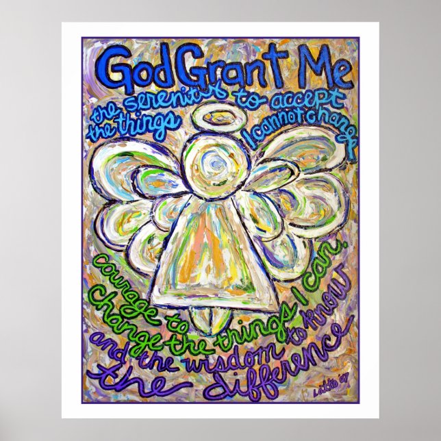 Póster Serenity Prayer Angel Poster (Borde Blanco) (Frente)
