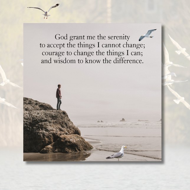 Póster Serenity Prayer Beach Scene with Seagulls (Serenity Prayer Beach scene with seagulls)