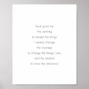 Póster Serenity Prayer, God Included