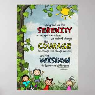 Póster Serenity Prayer: Happy Children, Strength/Recovery