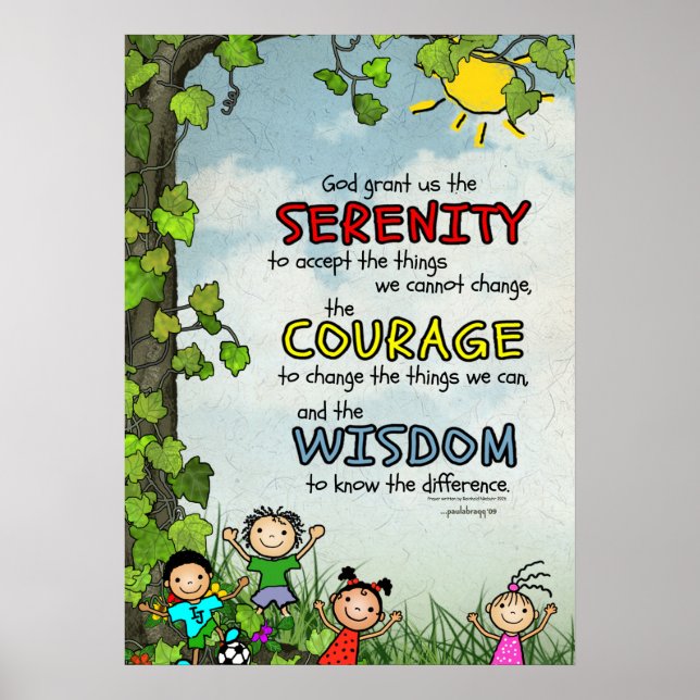 Póster Serenity Prayer: Happy Children, Strength/Recovery (Frente)