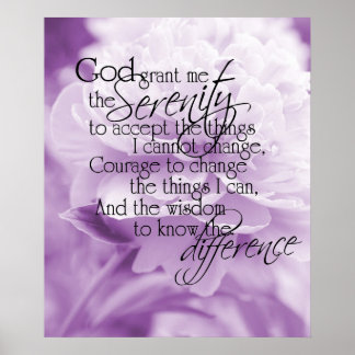 Póster Serenity Prayer Light Purple Peony Poster