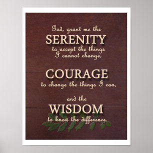 Póster Serenity Prayer Motivational Poster - Portrait