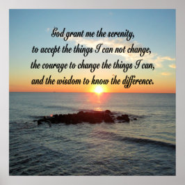 PÓSTER SERENITY PRAYER OCEAN SUNRISE
